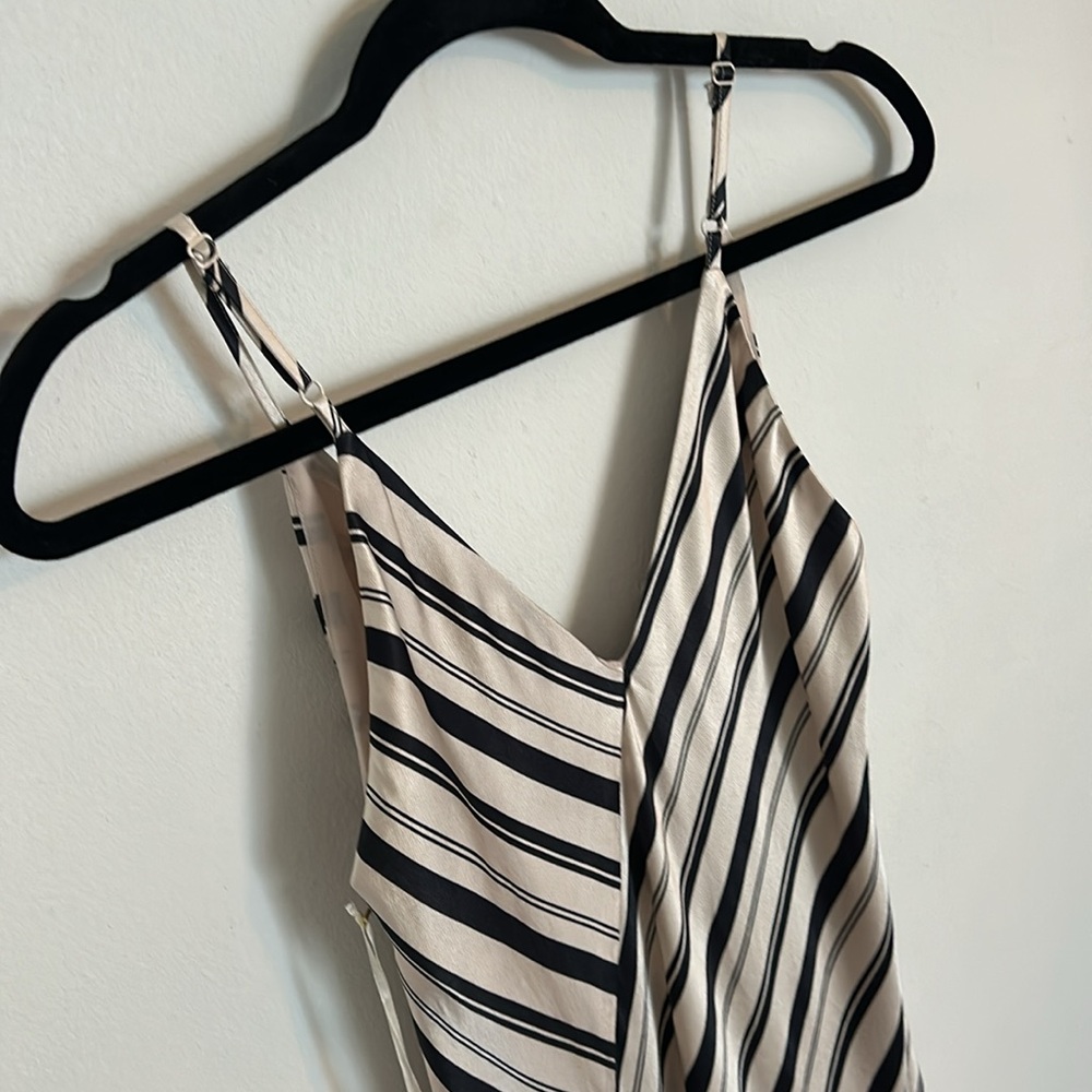Gold Hawk Midi Stripe Cocktail Slip Dress *NWT*  in Ivory / Black     SMALL - Picture 7 of 10